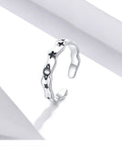 925 Sterling Silver Romantic Planet Adjustable Finger Ring Fashion Jewelry For Gift