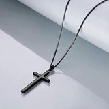 Sterling Silver and Black Cross Necklace Philippians 4:13 I Can Do All The Things Inspirational Necklace Gifts for Women Men 20+2''