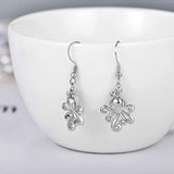 S925 Octopus Earrings Cute Animal Jewelry Ocean Heart Drop Dangle Earrings for Women