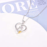 Owl Necklace 925 Sterling Silver Cute Animal CZ Heart Pendant Jewelry Gift for Women Girls