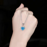 925 Sterling Sliver Heart Shape Cubic Zirconia Pendant Necklace  for Women