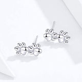 Sterling Silver  Animal Footprint Stud Earrings Christmas Teen Girl Gifts