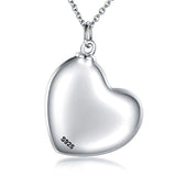 S925 Sterling Silver Heart Pet Urn Necklace | Cremated Ashes Pendant Holder with Mini Pawprints For Women