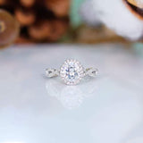 14k Gold Oval Moissanite Engagement Ring  for Women