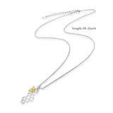 925 Sterling Silver Honeycomb and Golden Honey Bee Pendant Necklace