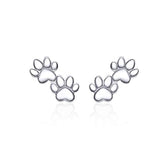 Silver  Animal Footprint Stud Earrings 