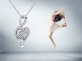 S925 Sterling Silver Dance with Me Music Note Necklace for Women