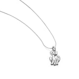 925 Sterling Silver Smiling Cute Cat Happy Kitten Pendant Necklace, 18 inches Chain