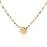 Sterling Silver Tiny Dot Necklace Round Circle Necklace for Women