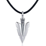 925 Sterling Silver Viking Arrowhead Arrow Pendant Necklace for Men, Viking Jewelry for Mens