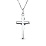 Christian Catholic Religious Jesus Inri Crucifix Cross Pendant Necklace For Women For Men 925 Sterling Silver