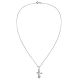 Modern Infinity Loop Cross 925 Sterling Silver Pendant Necklace