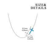 S925 Sterling Silver Sideways Cross Choker Opal Necklace for Women