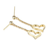 Yellow Gold plated  Heart Drop & Dangle Earrings Minimalist Jewelry Gifts for Women