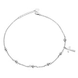 S925 Sterling Silver Cross Anklet for Women Girl Charm Adjustable Foot Anklet Jewelry Birthday Gift