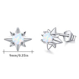 Sterling Silver Opal Earrings Hypoallergenic Stud Sun Shiny Dainty Studs Jewelry  for Women