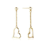 Yellow Gold plated  Heart Drop & Dangle Earrings Minimalist Jewelry Gifts for Women