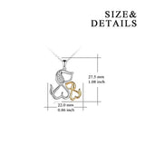 S925 Sterling Sliver Gifts for Women Dog Necklace Cute Animal Heart Pendant Jewelry