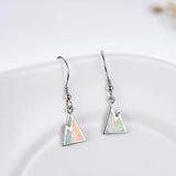 Sterling silver White Opal Mountain Range Drop Earrings, Hypoallergenic Earrings for Girls Women October Birthday Gifts