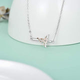 925 Sterling Silver Cross Sideways Necklace Jewelry for Women