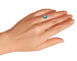 Simple Bezel Oval Boho Fashion Stabilized Turquoise Ring For Women For Teen 925 Sterling Silver