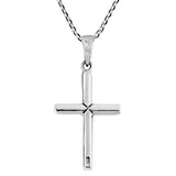 Elegant Cross Reconstructed Red Coral 925 Sterling Silver Pendant Necklace