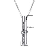 Cremation Jewelry 925 Sterling Silver Ashes Keepsake Cylinder Necklace Cylinder Pendant for Men