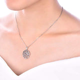 925 Sterling Silver Owl Tree of Life Pendant Necklace