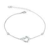  Silver Double Heart Anklet 