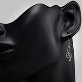 925 Sterling Silver Treble G Clef Musician Dangle Hook Earrings