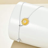 Sunflower Necklace for Women Sterling Silver Teardrop Y Necklace Jewelry Gifts for Girls