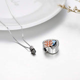 Cremation Jewelry 925 Sterling Silver Heart Flower  Urn Necklace for Ashes, Cremation Keepsake Necklace with Crystal, Women Memorial Jewelry