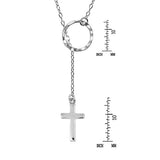 Elegantly Unique Cross Slide Through .925 Sterling Silver Lariat Necklace