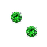 Round Cubic Zirconia AAA CZ Brilliant Cut Solitaire Magnetic Clip On Stud Earrings Sterling Silver