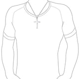Religious Plain Simple Flat Cross Pendant Necklace For Men For Women 925 Sterling Silver With Chain