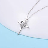 Sterling Silver Cross Pendant Necklace Gift for Girls Kids Religious Jewelry-I am a Child of God Dancing Cross Pendant