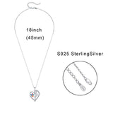 Sterling Silver Flower Fairy Necklace for Women Girls Love Heart Necklace Pendant Jewelry Gifts