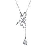 Silver Dragonfly Pendant Necklace