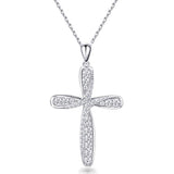  Silver Sideways Cross Pendant Necklace