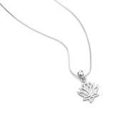 Women’s 925 Sterling Silver Lotus Flower Pendant Necklace with 18 inch Italian Silver Chain