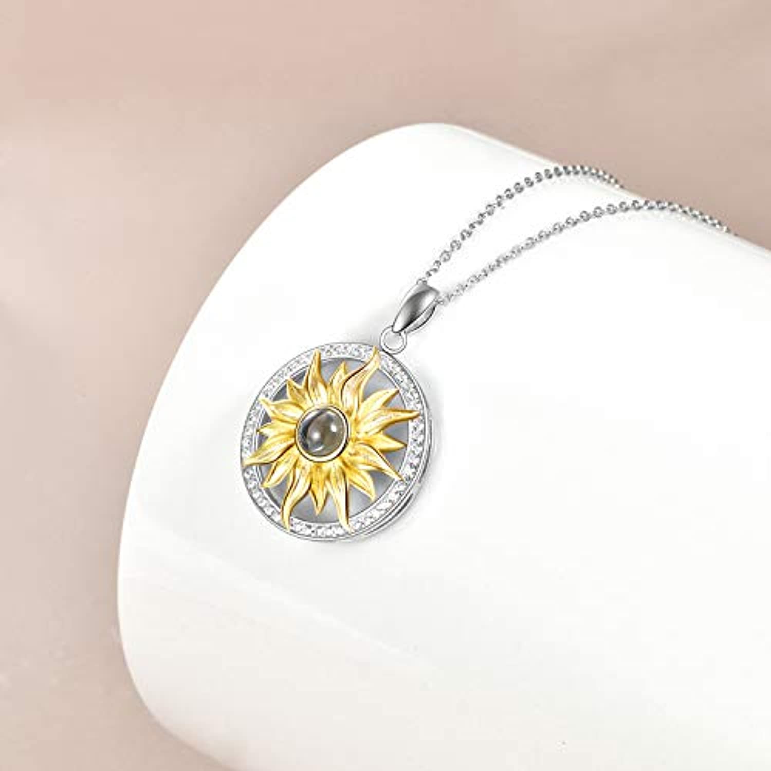 Sunflower Necklace Sterling Silver I Love You Necklace 100 Languages M