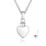 925 Sterling Silver Urn Pendant Necklace Heart Angel Wings Teardrop Cremation Jewelry for Ashes Memorial Keepsake for Women