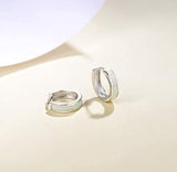 Sterling Silver White Opal Hoop Earrings Small Huggie Dainty Hypoallergenic Earrings Fine Jewelry for Women