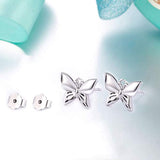 925 Sterling Silver Butterfly Stud Earrings  for Women Daughter