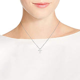 Mini Classic Puffy Cross 925 Sterling Silver Pendant Necklace