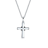 Religious Onyx Black Cross Pendant Necklace For Women For Teen 925 Sterling Silver