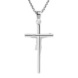 Faithful Devotion Crucifix Cross 925 Sterling Silver Pendant Necklace