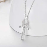 Ankh Necklace 925 Sterling Silver Cross Pendant Jewelry Gifts for Women