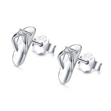 925 Sterling Silver Beach FILP Flop Stud Earrings Beach Jewelry for Women