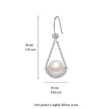 Sterling Silver Pearl Earrings Dangle Teardrop Earrings Bridal Betrothal Jewels